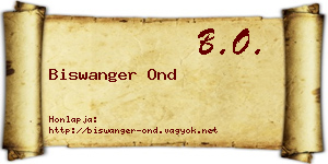 Biswanger Ond névjegykártya